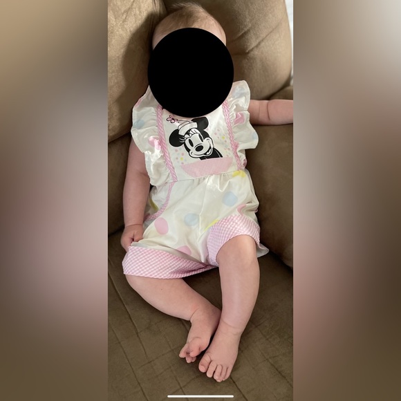 Disney × Pippa & Julie Baby Girl's Minnie Polka Dot-Print Cotton Romper - Picture 7 of 7